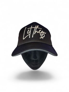 LetThem Black Embroidered Cap